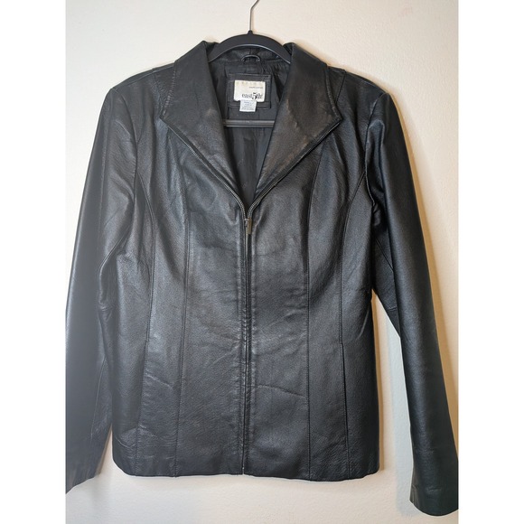 East 5th Genuine Leather Jacket Black Moto Biker Style Women's Small - Picture 1 of 5